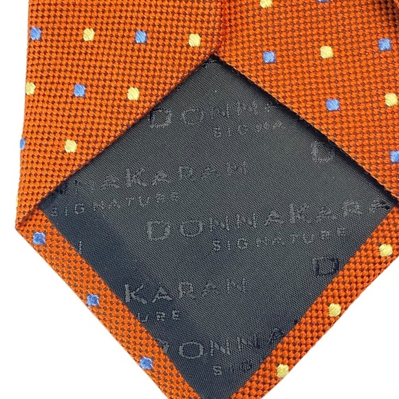 DONNA KARAN SIGNATURE 100% Silk Tie Necktie Apricot Oversized - Picture 2 of 6